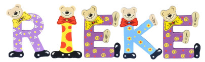 Playshoes Kinder Holz-Buchstaben Namen-Set RIEKE - sortiert 