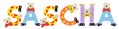 Playshoes Kinder Holz-Buchstaben Namen-Set SASCHA - sortiert 