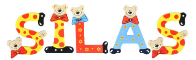 Playshoes Kinder Holz-Buchstaben Namen-Set SILAS - sortiert 
