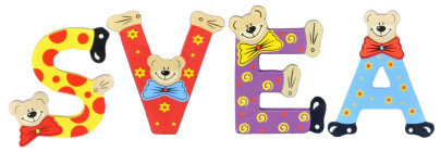 Playshoes Kinder Holz-Buchstaben Namen-Set SVEA - sortiert 