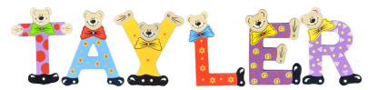 Playshoes Kinder Holz-Buchstaben Namen-Set TAYLER - sortiert 