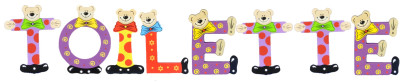 Playshoes Kinder Holz-Buchstaben Namen-Set TOILETTE - sortiert 
