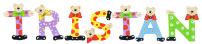 Playshoes Kinder Holz-Buchstaben Namen-Set TRISTAN - sortiert 