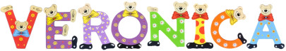 Playshoes Kinder Holz-Buchstaben Namen-Set VERONICA - sortiert 