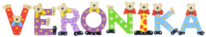 Playshoes Kinder Holz-Buchstaben Namen-Set VERONIKA - sortiert 