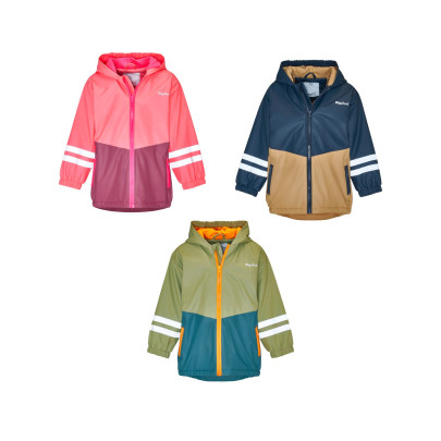 Playshoes Kinder Regenjacke Fleece-Futter für Mädchen und Jungen, mehrere Farb-Kombinationen 