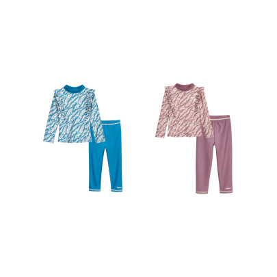 Playshoes Kinder UV-Schutz Bade-Set Blümchen Langarm und Legging Badebekleidung Badehose und Oberteil für Mädchen 