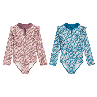 Playshoes Kinder UV-Schutz Badeanzug Blümchen Langarm Badebekleidung Badehose und Oberteil für Mädchen 