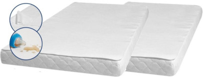 Playshoes Molton-Betteinlage 50x90 cm 2er Pack, Größe: one size, Farbe: weiß 