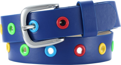 Playshoes PU-Gürtel mit Nieten, in marine, Größe 75cm 