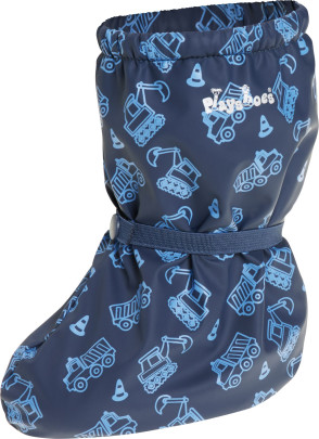 Playshoes Regenfüßlinge mit Fleece-Futter Baustelle, Größe: S, Farbe: marine 