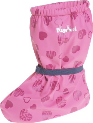 Playshoes Regenfüßlinge mit Fleece-Futter Herzchen, Größe: M, Farbe: pink 