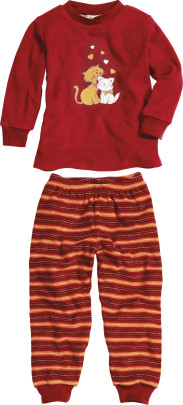 Playshoes Schlafanzug Frottee Katzen, in rot, Größe 98 