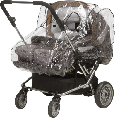Playshoes Universal-Regen-Verdeck für Zwillingswagen, transparent, original 