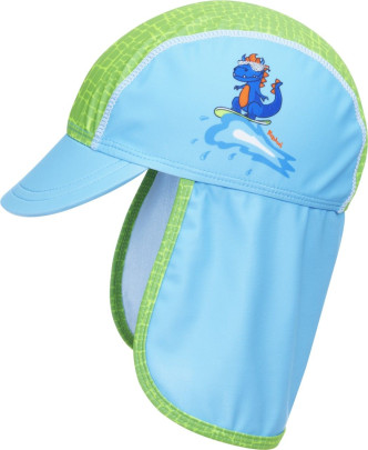Playshoes UV-Schutz Mütze Dino, Größe: 53cm, Farbe: blau/grün 