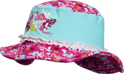 Playshoes UV-Schutz Sonnenhut Flamingo, Größe: 55cm, Farbe: türkis 