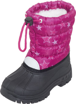 Playshoes Winter-Bootie Sterne, Größe: 22/23, Farbe: pink 