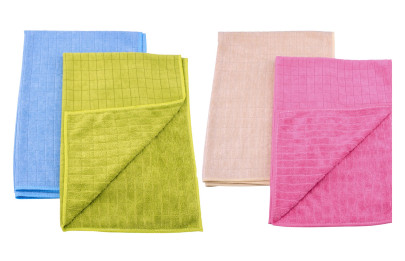 2 Stück purclean 2er Set Microfasertücher mit 30% Polyamide, extra saugstark, ca. 60 x 40 cm, Auslieferung in grün/blau oder rosa/beige Anzahl: 2 Stück