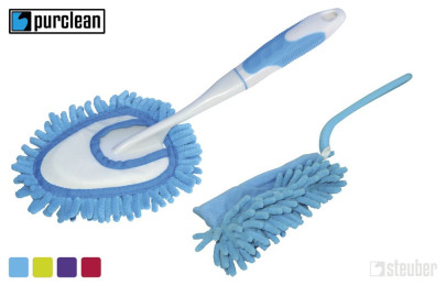 purclean Microfaser Hand-Duster klein - kombiniert Putzlappen und Staubwedel, verschiedene Farben wählbar 