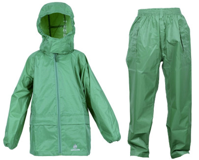 Regenanzug-Set für Kinder Grün Größe 122 - 128 | DRY KIDS Grün | 122-128