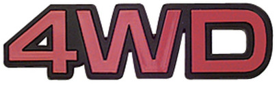 Relief-Emblem 4WD Auto Schriftzug Kontur rot 