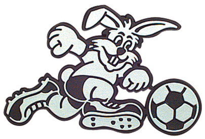 Relief-Emblem Fußball Hase Auto Schriftzug 