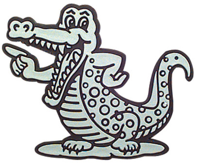 Relief-Emblem Krokodil Auto Schriftzug 