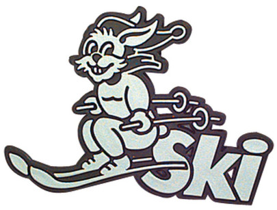 Relief-Emblem Ski Hase Auto Schriftzug 