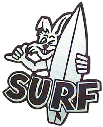 Relief-Emblem Surf Hase Auto Schriftzug 