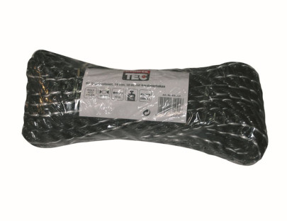 REWWER PP-Sicherh.-Seil 14mm 10m sw/ws m.Karabiner-Haken 