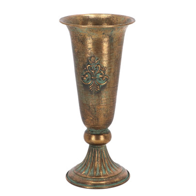 Rivanto® Aged Metal Blumenvase Gartendekoration aus Eisen 12,8 x 12,8 x 28,4 cm 
