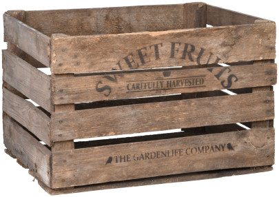 Rivanto® Apfelkiste Holz, 51,1 x 42,3 x 30,1 cm, Aufbewahrungskiste mit ‚SWEET FRUITS‘ Aufdruck, Transportkiste aus echtem Holz 