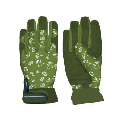 Rivanto® Damen- Gartenhandschuhe gemustert Größe M, Pflanz- und Bodenhandschuhe für Garten und Beet, Arbeitshandschuhe, atmungsaktiv 
