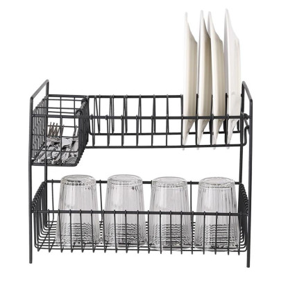 Rivanto® Draht-Abtropfgestell 38,5 x 26 x 28 cm, rustikal, Geschirr abtropfen von Teller, Tasse, Glas, und Besteck 