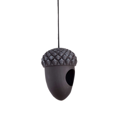 Rivanto® Eichel-Futterhaus 11 x 11,2 x 16,1 cm Kunststoff, Braun, Futterkasten, Vogelfutter Häuschen 