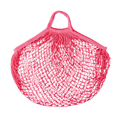 Rivanto® Einkaufsnetz mit Griffen, aus dehnbarem Polyester, großmaschig, 42 x 47 cm, pink, umweltschonende Einkaufstasche 