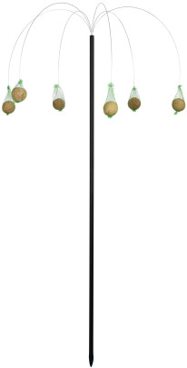 Rivanto® Futterpalme für Wildvögel, Höhe 137,5 cm, Drahtstärke ca. 2 mm, attraktive Futterstation, Eisenstab mit Drähten für Meisenknödel 