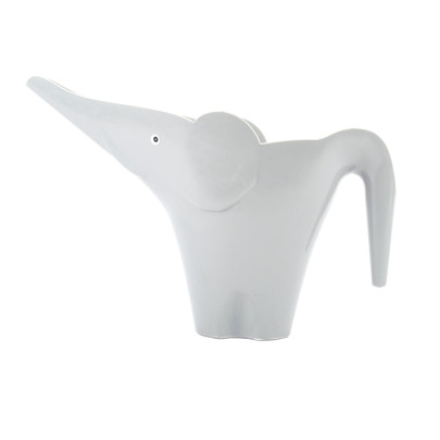 Rivanto® Gießkanne Elefant aus Kunststoff, 36,8 x 16,5 x 26,3 cm, oben offen, stapelbar, mit Stielgriff, grau 