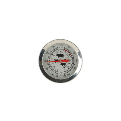 Rivanto® Grill- Fleischthermometer mit Gartemperatur-Skala, Edelstahlgehäuse, Länge 14 cm, Ø 5,5 cm 