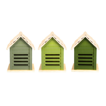 2 Stück Rivanto® Grüntöne Serie Marienkäferhaus, farbig sortiert, verschiedene Grüntöne, hellgrün/grün/dunkelgrün, Farbwahl nicht möglich Anzahl: 2 Stück