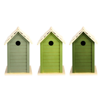 Rivanto® Grüntöne Serie Vogelhaus, farbig sortiert, verschiedene Grüntöne, hellgrün/grün/dunkelgrün, Farbwahl nicht möglich 