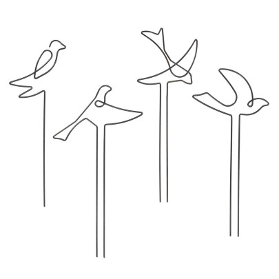 Rivanto® Indoor Pflanzenstütze Vogel aus Eisen, Rankhilfe Design-sortiert, für Zimmerpflanzen und Blumentöpfe 