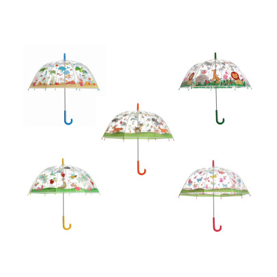 Rivanto® Kinder Regenschirm transparent Ø 70,5 x 69,2 cm Kunststoff/Fiberglas/Stahl 