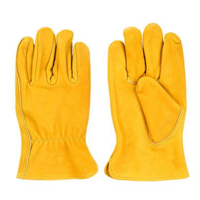 Rivanto® Kuhleder Garten Handschuhe Größe L, Pflanz- und Bodenhandschuhe für Garten und Beet, Arbeitshandschuhe, atmungsaktiv 