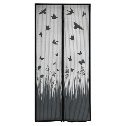 Rivanto® Magnetischer Fliegenvorhang Schmetterlinge H245 x B100 cm aus Polyester, Schwarz, Insektenschutz für Türen 
