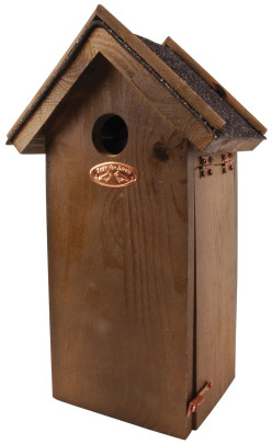 Rivanto® Nistkasten Kohlmeise mit Bitumen Dach, 14 x 18 x H31,5 cm, Vogelhaus 
