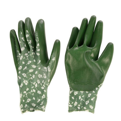 Rivanto® Polyester-Nitril Garten Handschuhe Größe M, Pflanz- und Bodenhandschuhe für Garten und Beet, Arbeitshandschuhe, atmungsaktiv 