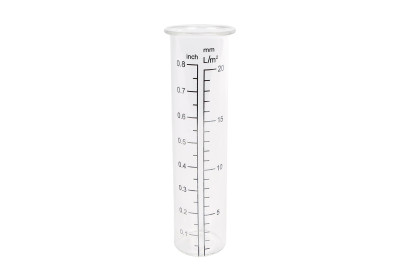 Rivanto® Regenmesser Ersatzglas für den Regenmesser Innendurchmesser 3.4 cm Niederschlagsangabe in Inch und Liter 