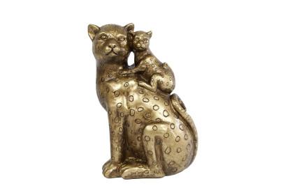 Rivanto® Tier Skulpturen mit Baby gold Polystone 13x9x15cm 