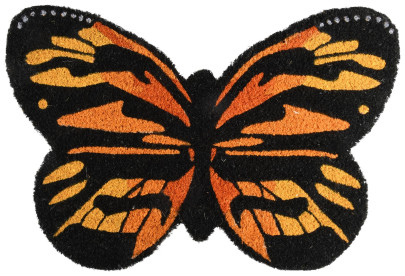 Rivanto® Türmatte aus Kokosfaser, in Schmetterling Form, 60 x 40 x 1,9 cm, Türvorleger, Fußabstreifer, braun 